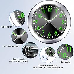 Frienda 2 Pieces Stick on Dashboard Car Clock Mini