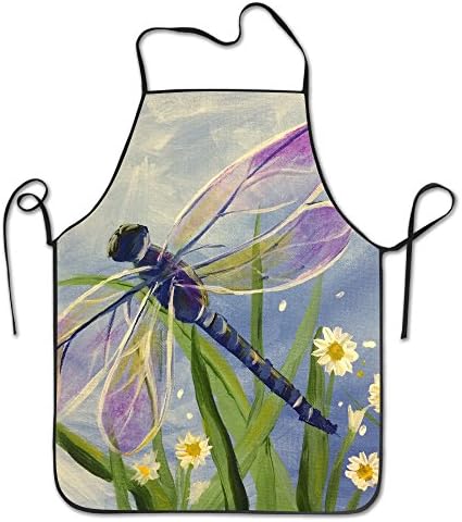 Floral Dragonfly Adjustable Apron For Grilling Bacon Chef Waitress Great Gift For Wife Ladies Men Boyfriend