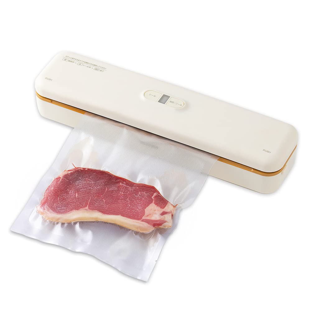 Iris Ohyama VPF-S50 Food Sealer, Vacuum Sealer Convenient, 50 kPa, Vacuum Storage, Refrigeration, Compact, Antioxidant, Cut, 3 Dedicated Bags, 2022 Model