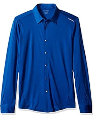 Calvin Klein Men's Long-Sleeve Snap-Front Commuter Shirt