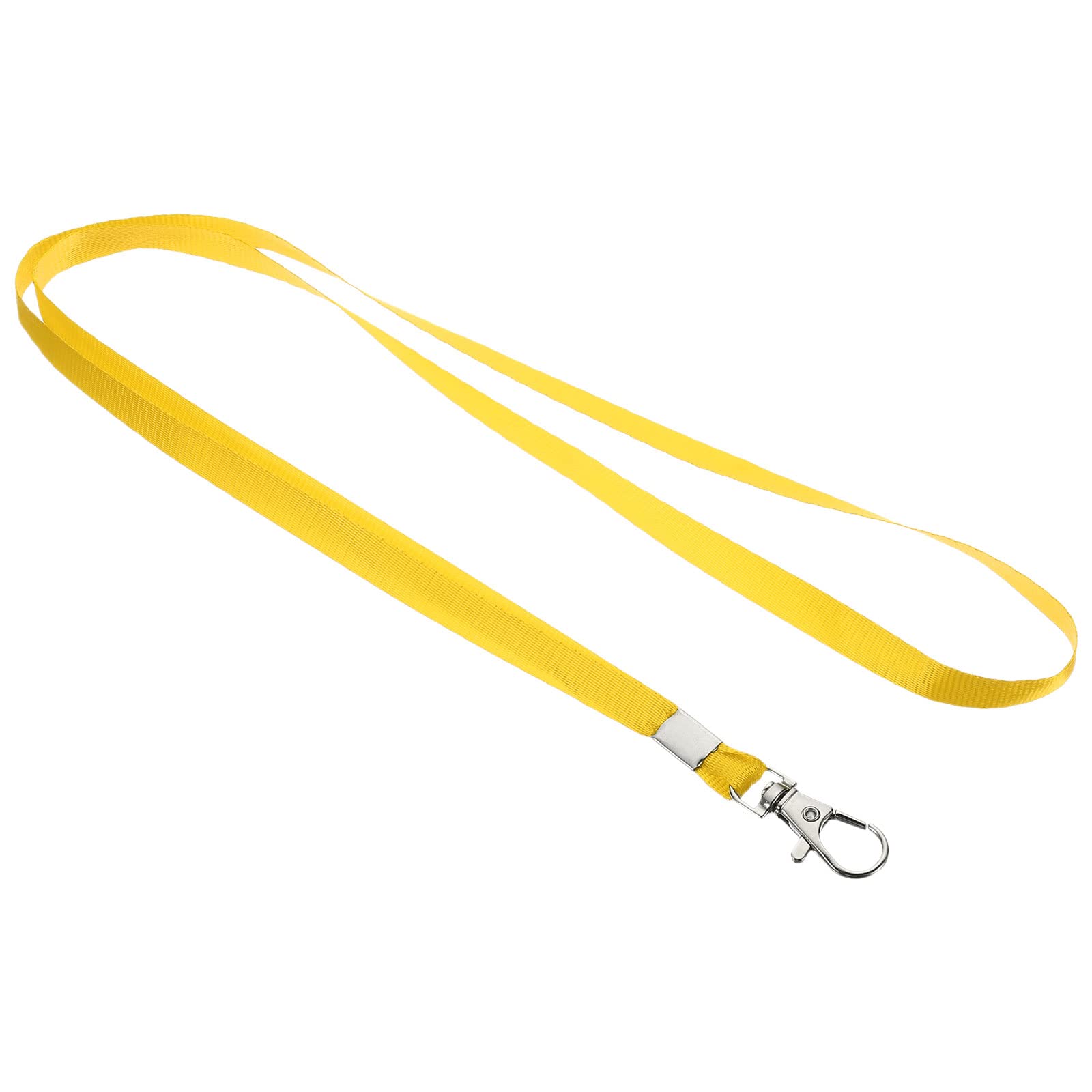 PATIKIL 17" Neck Lanyards, 50 Pack 0.4" Width Flat Strap Lanyard with Swivel Hook Clip for Name Tag Badges Holder ID Card Keys, Yellow