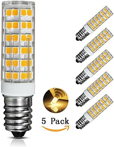 E14 LED Bulb Dimmable, 60W-75W Incandescent Bulb Equivalent, 6W 600LM, Warm White 3000K, AC110V-130V (Pack of 5)
