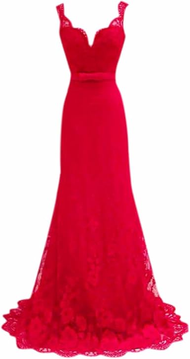 amazon vestito rosso lungo