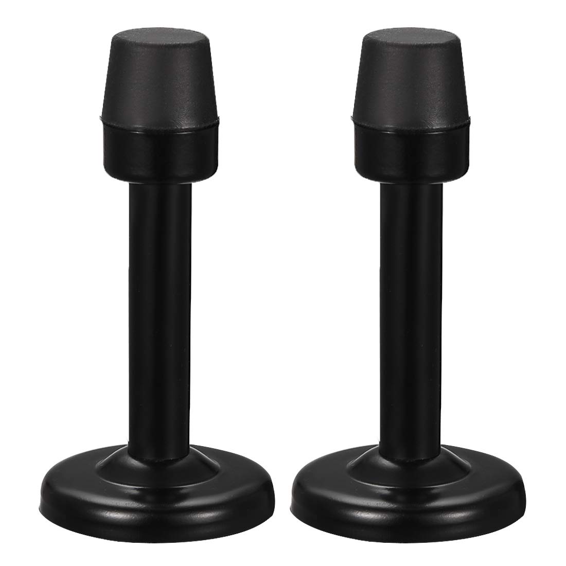 sourcing map Door Stopper Stop Bumper Wall Protector Sound Dampening Wall Mount W Rubber Tip Black 2pcs