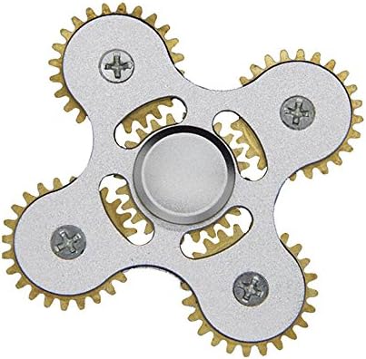 JEPN Hand Spinner EDC Toy, Four Tooth Contact Finger Tip Gyroscope Infinite Finger Gyro Hand Spinner, R188 detachable bearing, relieves your stress, ADHD, anxiety, improve focus and attention(Silver)