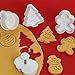 Christmas Themed Cookie Cutter Embossing Mold Set By Garloy(4 Pack),Cute Cookies Cake Topper Sugar Craft Chocolate Decorating Plunger Cutter Mold,Spring-loaded Handle(Colors May Vary)