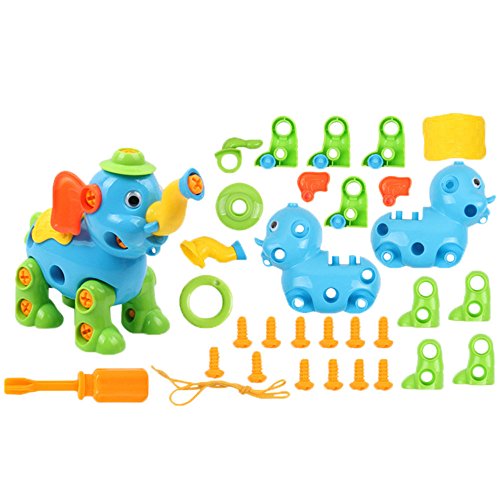 Yeefant Take Apart Toy, Early Education DIY Screw Nut Installed 3D Puzzle Animal Disassembly Kids Toys,Assembly Toys for Boys and Girls,DIY Assembly Kit,Crocodile