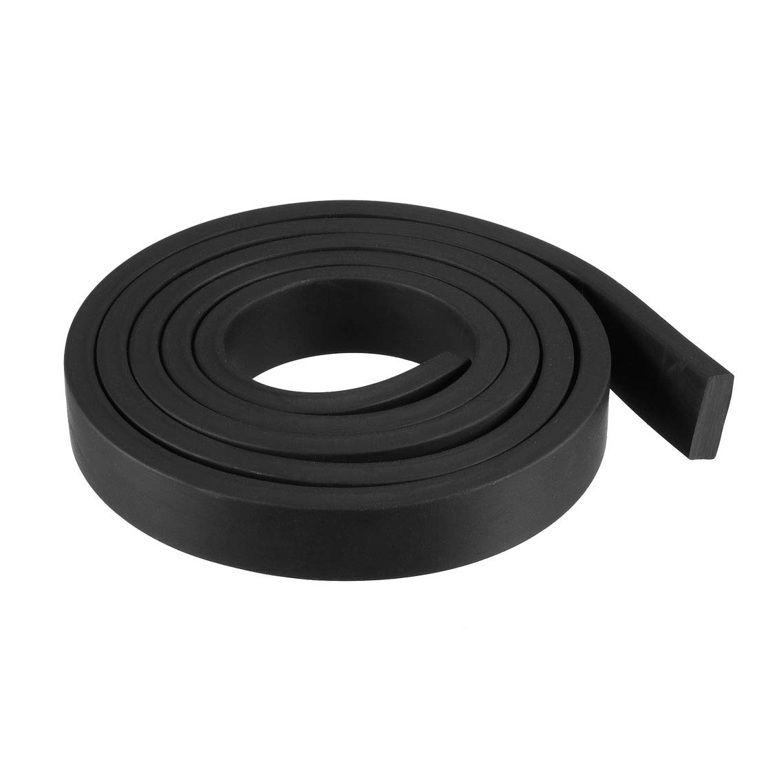 sourcing map Solid Rectangle Rubber Seal Strip 15mm Wide 5mm Thick, 1 Meter Long Black