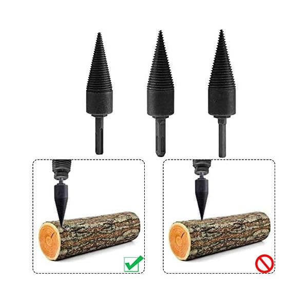 Panthem Holzspaltbohrer, 42 mm, robuster Bohrer, Schraubenkegel-Schraubendreher, Holzspalter, Schraubkegel, Anzündholz… – Bild 7