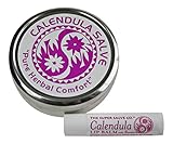 Calendula Salve in Extra Large 4oz Tin and Calendula Lip Balm from The Super Salve Company (Bundle of 2) -