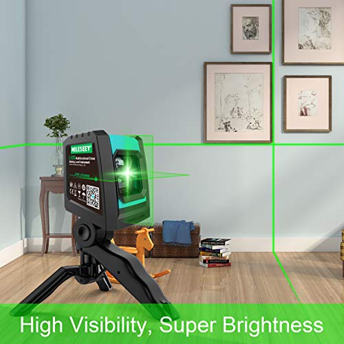Mileseey Laser Level, DIY SelfLeveling Green Beam Horizontal and Vertical Cross Line Laser with