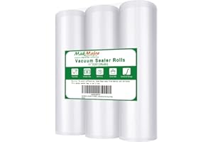 MakMeFre 3 Pack 11"x20'(3Rolls) Vacuum Sealer Bags Rolls for Food,Commercial Grade, BPA Free,Puncture Prevention,Great for Sous Vide Cooking