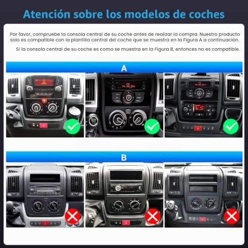 Inefala 4+128G Radio for Fiat Ducato/Citroën Jumper/Peugeot Boxer 2011-2022 Android 15 with 9'' In-Cell Screen with Wireless Carplay and Android Auto Mirror Link Radio FM/RDS GPS WiFi Bluetooth SWC