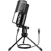 FIFINE Podcast Recording Microphone, PC USB Condenser Microphone for Streaming Vocal Music, Computer Desktop Mic with Mute Bu