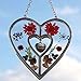 KY&BOSAM Heart Suncatchers Grandma Gift Ornament Stained Glass Sun Catcher Garden hangings Windows with Pressed Flower Heart Embedded in Glass Gifts for Grandma Mother`s Day Birthday Gifts
