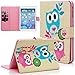 iPad Mini 1/2/3 Case, Dteck Cartoon Cute Flip Folio Stand PU Leather Case with Cards Slots & Money Holder Full Body Protective Cover for Apple iPad Mini 3/2/ 1 (Two Owls)