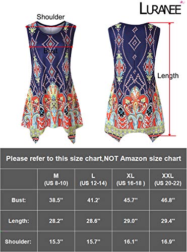 Luranee Flowy Tank Tops for Women, Feminine Knit Tunics Nice Shirts Handkerchief Hem Clothing Vivid Strong Durable Decent Simple Unique Soft Office Blouses Green Flowers L