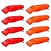 Shappy 8 Pieces Emergency Whistle Safety Whistles Plastic Whistle Set for Boating Hiking Camping, Red and Orange