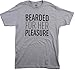 Bearded For Her Pleasure,Funny Beard, Men's Facial Hair Humor Unisex T-Shirt-(Adult,XL), Sport Grey