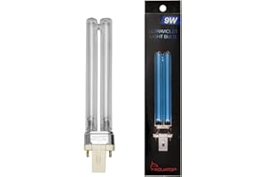 Aquatop Replacement 9W UV Bulb – Fits FZ9, SP9UV, CF400UV, CF500UV, UVP9, UVE9, UVCP9, UVFK9, Energy-Efficient Lamp for Aquarium Filter Pump, R9WUV-SQ