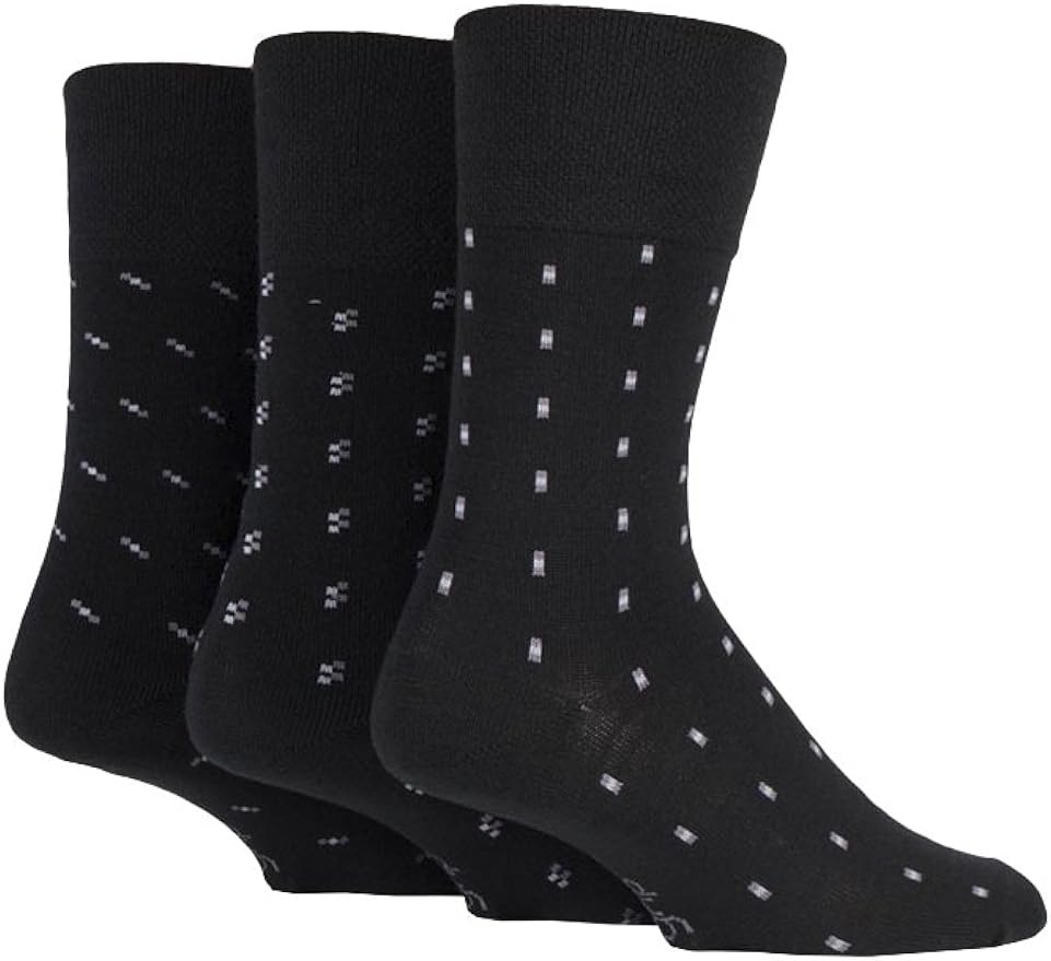 Gentle Grip 3 paar herren ohne gummi muster socken winter dünn