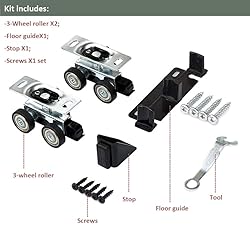 DIYHD Bypass Pocket Door Sliding Roller Set,3-Wheel