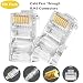 RJ45 CAT6 Pass Through Connectors 100 Pack - Easy and Fast Termination - Gold Plated 3 Prong 8P8C Modular Ethernet UTP Network Cable Plug End for Cat6 Cat5e