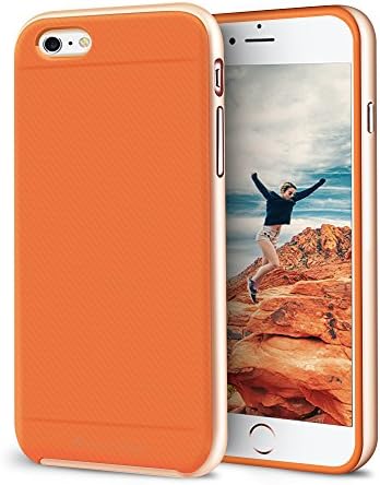 iPhone 6&amp;6S Case - AmberCase Dual Layers Shell Anti Scratch Cover Case Back Cover iPhone 6, iPhone 6S 4.7" (Orange)
