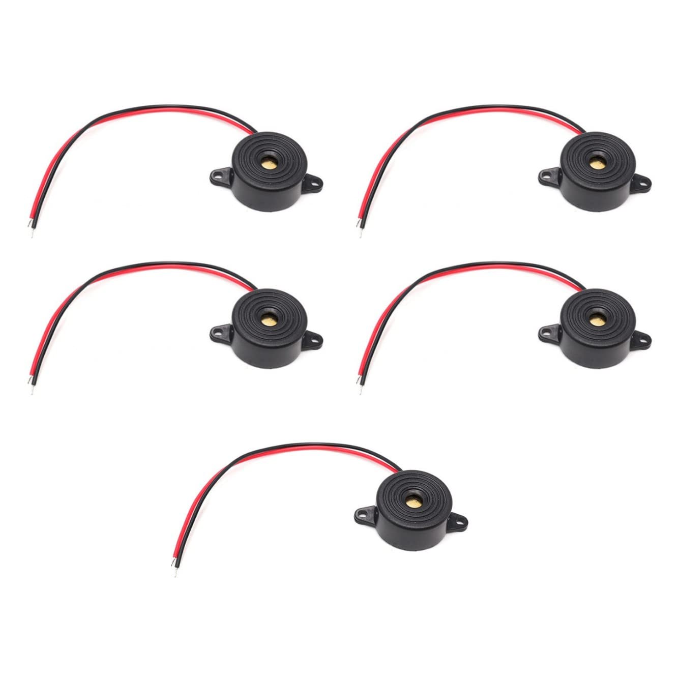 JZK 5PCS DC3-24V Electronic Buzzer, Electronic Alarm Sounder, Piezo Buzzer, Active buzzer alarm, Electronic Alarm Buzzer with Wire Leads