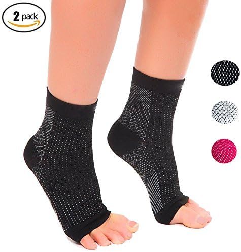 Plantar Fasciitis Socks (2 pairs) Feet &amp;Heel Pain Relief for men, women, nurses, maternity, pregnancy Ankle Brace &amp; Arch Support (Black, L/XL)