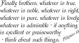 Philippians 4:8, Vinyl Wall Art, Whatever Pure, True, Noble, Right, Think Things