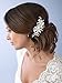 USABride Side Bridal Comb, Wedding Hairpiece with Flowers, Pearls, & Rhinestones 2050