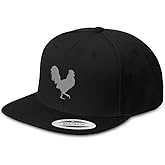 Snapback Hat for Men Flat Brim Hats Grey Rooster in A Poultry Embroidery Embroidered Flat Bill Hat Acrylic