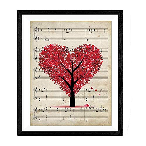 Nacnic 'FILM FOR FRAMING Tree Heart on Music Decorative Films for Wall — image 1