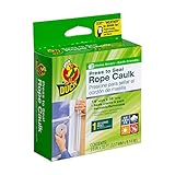 Duck Brand Press to Seal Rope Caulk, White, 1/8-Inch Wide x 35-Feet Long, Single Roll, 283580
