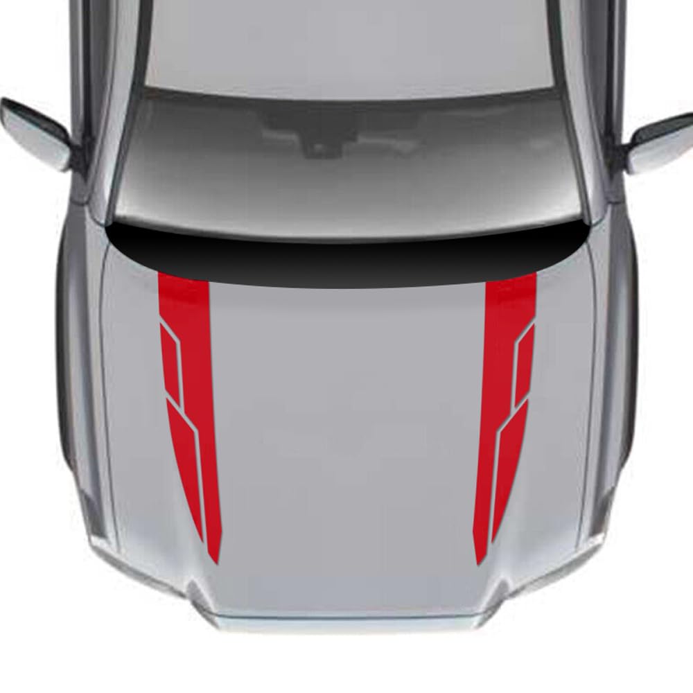 Photo 1 of 2pcs Car Hood Stripes Kit Bonnet Vinyl Decal Stickers for Toyota Tacoma 2004-Present (Gloss RED)