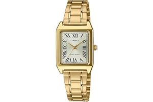 Casio LTP-V007G-9B Women's Rectangular Gold Tone Stainless Steel Roman Gold Dial Dress Watch