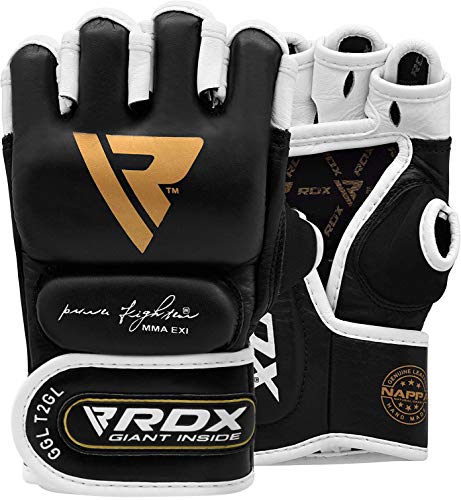 RDX-Guantes-MMA-para-Artes-Marciales-Entrenamiento-Cuero-Kickboxing-Guantillas-Bueno-para-Muay-Thai-Saco-de-Boxeo-Lucha-Libre-Combate-Training-Sparring-y-Grappling