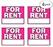 For Rent Signs, 11 x 14 Inch, Neon Fluorescent Pink, Pack of 4