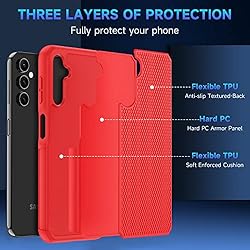 Huness for Samsung Galaxy A14 5G Case with Tempered