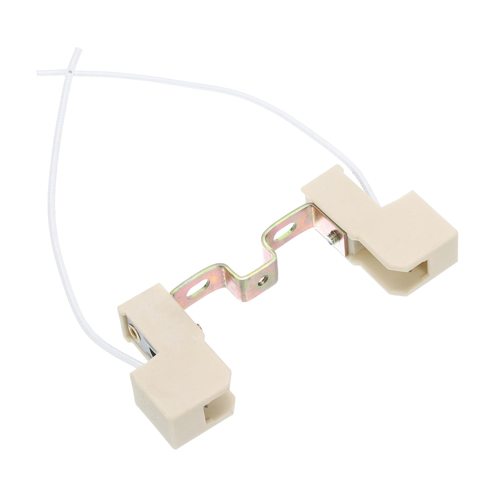 PATIKIL 78mm R7S Socket, 1 Pack Ceramic Lamp Holder Halogen Socket Bulb Base Converter Connector Double Ended with Cable Wire, Multicolor White