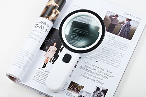 image for MSLAN Handheld Lighted Magnifier for Reading,Extra Large 20X Magnifyin