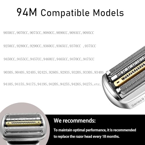 94M Compatible with Braun Series 9 Shaver, Electric Shaving Head for Men, Electric Shaving Head Series 9 9517s,9527s,9525s,9515s,9485cc
