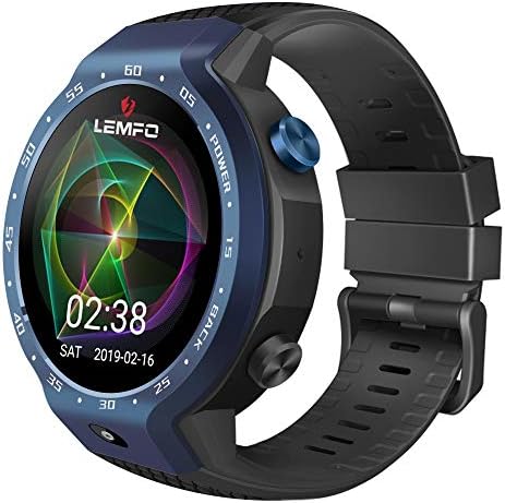 4G LTE Dual Systems Smart Watch Phone, 1GB+16GB Android 7.1.1,1.39 inch Display 5MP Front Camera, 600Mah Battery Heart Rate Monitor, Pedometer,GPS Smartwatch Wristband for Men Women ( Color : Blue )