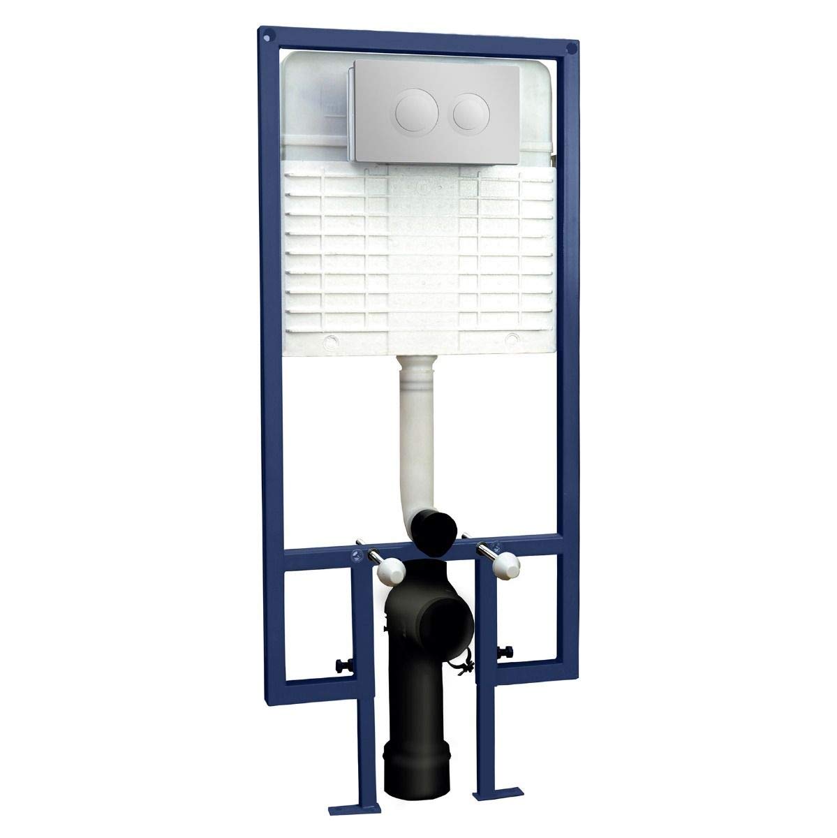 Wall Hung Toilet Frame with Dual Flush Concealed Cistern & Round Push Button