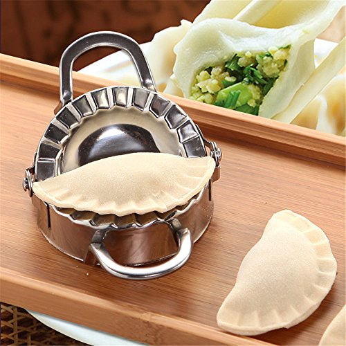 SYSAMA Eco-Friendly Pastry Tools Stainless Steel Dumpling Maker Wraper Dough Cutter Pie Ravioli Dumpling Mould Kitchen Accessories (9.5cm)