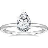 EAMTI 2CT 925 Sterling Silver Engagement Rings Pear Cut Cubic Zirconia CZ Wedding Promise Rings for Her Stunning Teardrop Wedding Bands for Women Size 3-11
