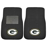FANMATS 10744 NFL Green Bay Packers 2-Piece Embroidered Car Mat