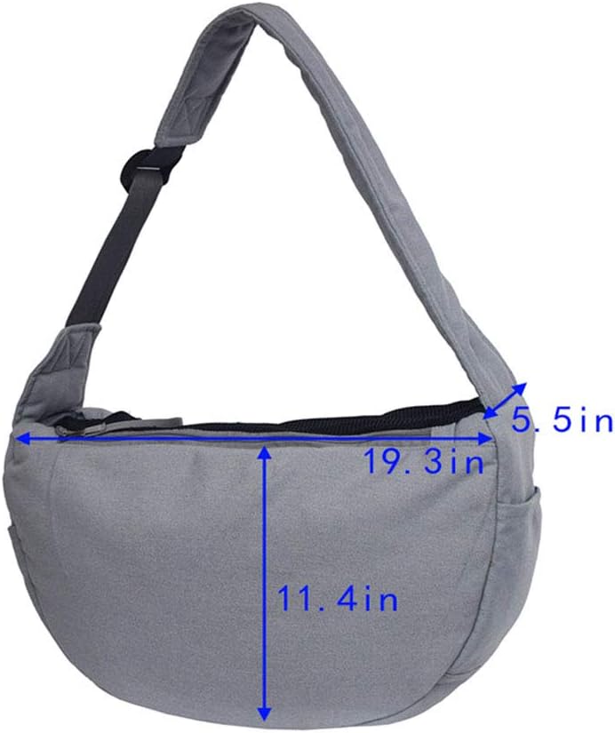 Namvo Travelling Pet Carrier Bag, Adjustable Padded Strap Front Pouch Canvas Shoulder Bag for Dogs and Cats (Grey) - Image 4