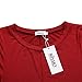 MISSKY Long Sleeve Loose Mini Casual T-Shirt Dress (WineRed,M